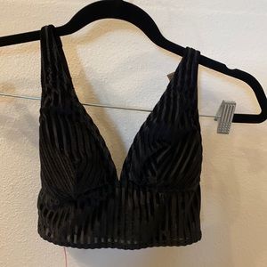 XS Victoria’s Secret PINK black velvet bralette.